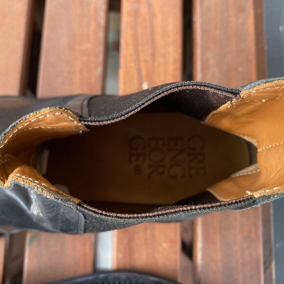 Green George Mens Shoes Chelsea Boots black Leather soles Vibram morflex - Picture 10 of 10